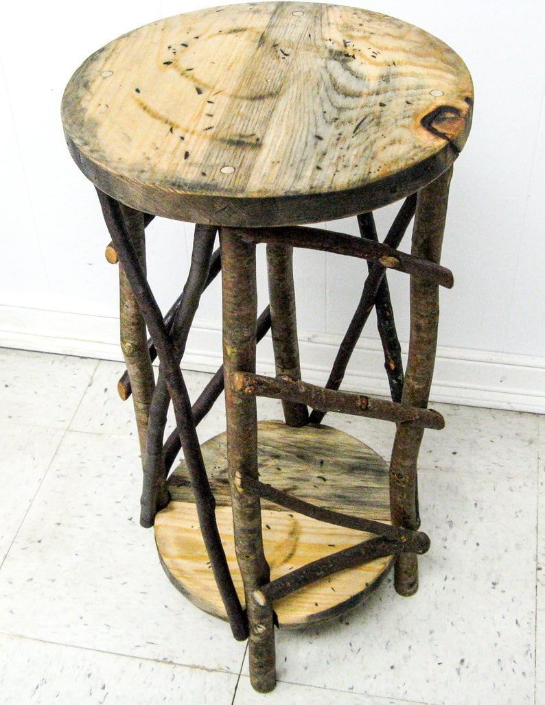 Small Rustic Table Rustic Plant Stand Side Table Plant Etsy