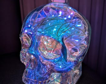 Crystal Head Aurora Skull Lamp: Bluetooth Music Sync LED Light, Bedside Gaming Lamp