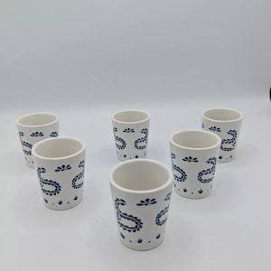 Clase Azul Reposado Tequila Shots Glasses, Set of 6, drinking set Christmas present idea for father mexican art