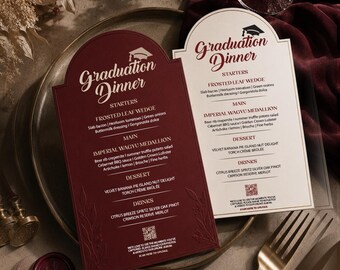 Graduation Party Menu Template, Editable Graduation Menu, and Drink Card, Event Menu Template, College Send-Off, Class of 2026 Announcement