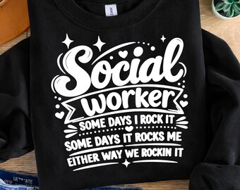 Social Worker Rocks Retro PNG, School Staff Cut File, Social Worker Appreciation, (Instant Download)