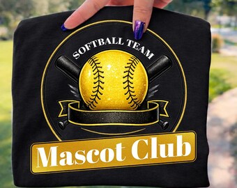 Custom softball mascot high school team spirit wear PNG, Game Day Softball PNG, Team Spirit Wear (Digital Download)