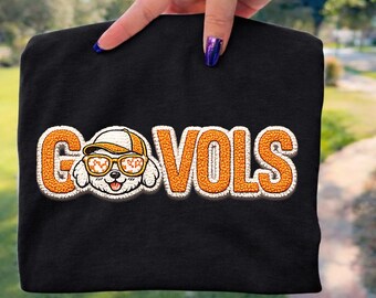 Go Vols, VOLS Faux Quilted PNG | Orange Patchwork Tennessee Design, Tennessee Clipart, Tennessee Shirt