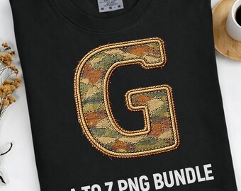 LEOPARD, CHENILLE Letters A to Z Bundle PNG, Patches, Varsity Alphabet, Font, Vintage Denim Checkered Letter A to Z Distressed Patch