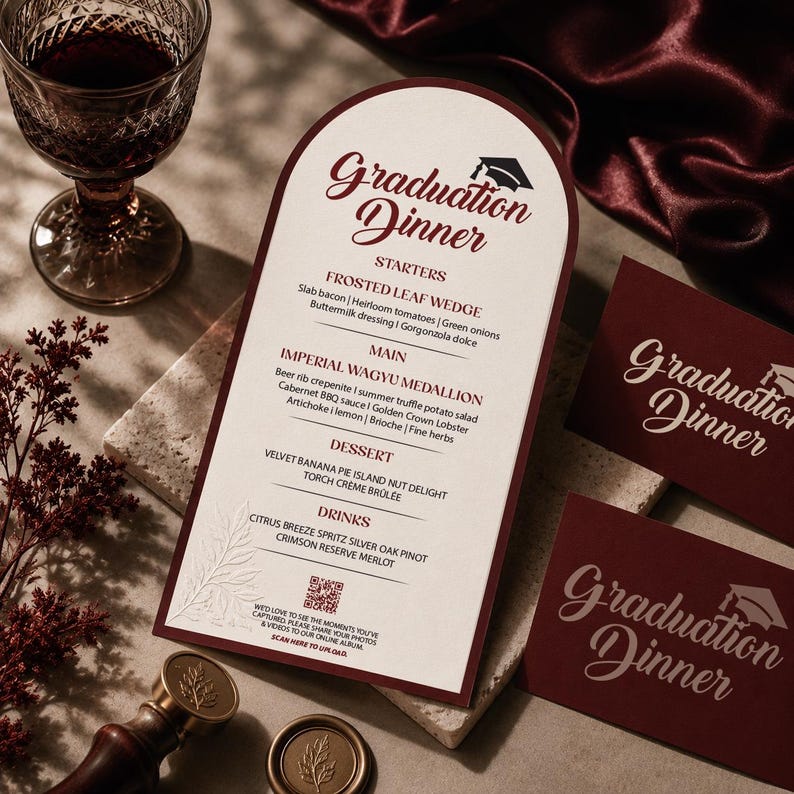 Graduation Party Menu Template, Editable Graduation Menu, and Drink ...