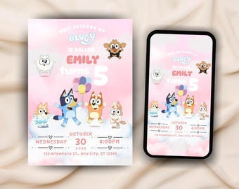 Bluey Birthday Invitation: Editable Canva Template (Printable & Mobile)
