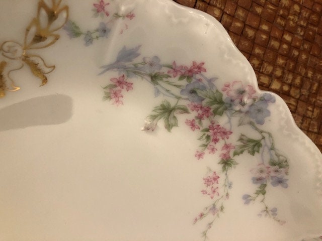 Haviland Limoges 93-piece Pink & Blue Flowered Porcelain