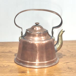 Bollitore antico in rame – arredamento rustico da cucina – rame francese vintage – stile country/cottagecore – teiera antica