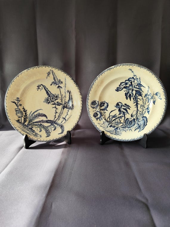 Antique Clairefontaine Indiana Plates Jules Sanejouand 19th