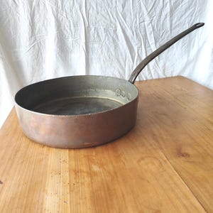 Rare Antique E. Dehillerin Paris Sauté Pan c.1895-1910 – 18 Rue Coquilliere – 3mm Copper – 36cm 7kg