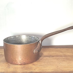 Antique French Copper Saucepan – Gaillard Paris – 18 cm – 2.3 kg – Heavy Gauge Professional Copper – Decorative