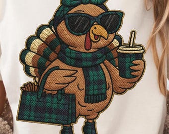 Boujee Turkey PNG, PREPPY Print Thanksgiving Sublimation, Thanksgiving Png, Turkey Season Png, Turkey Png, Fall Quilt PNG.