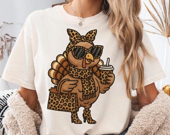 Boujee Turkey PNG, Leopard Print Thanksgiving Sublimation, Thanksgiving Png, Turkey Season Png, Coquette  Fall Quilt PNG.