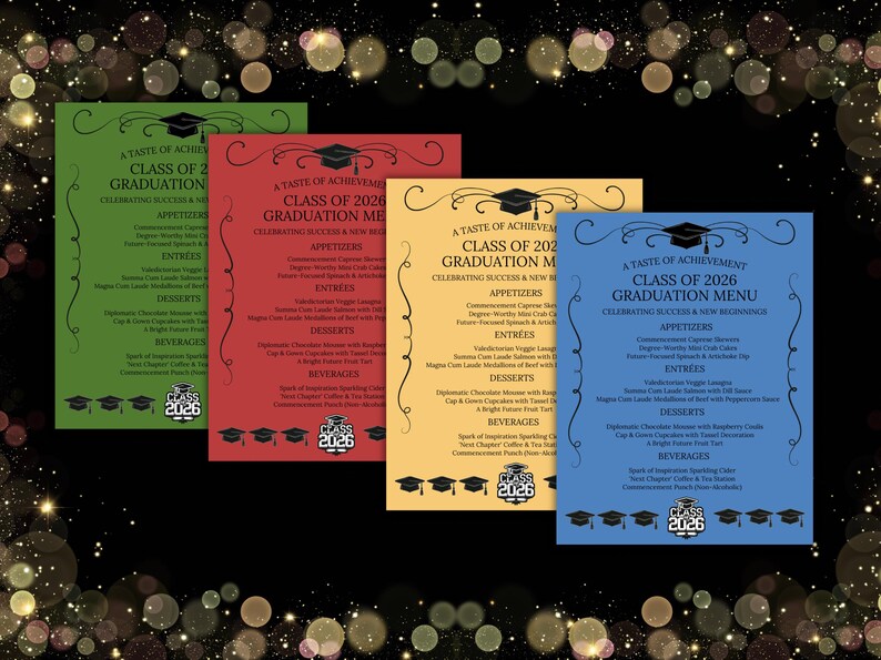 Class of 2026 Graduation Menu Template, Editable, Digital Download ...
