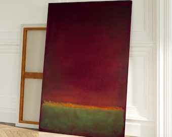 Abstrakte Wandkunst - Burgund und Grün Malerei - Rothko inspirierte Leinwand