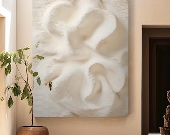 Minimalistische Wellen an der Wand, Struktureffekt / moderne Kunst / Wohnzimmer / Büro