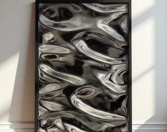 Flüssiges Chrom Poster - abstrakte Wandkunst - zeitgenössische Kunst