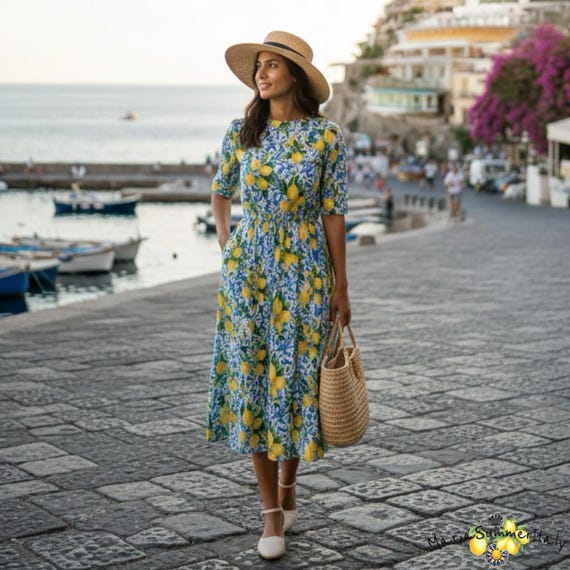 lemon and blue dress Brooke | Lemon And Blue Floral Print Bandeau Maxi Dress With Scarf