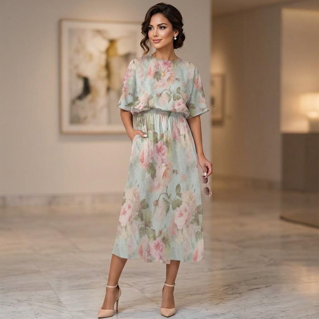 knit dress with flowers Wynn Floral Knit Midi Dress / Lemon | MESHKI