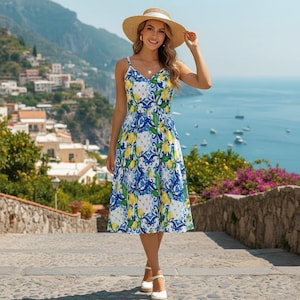 blue and white maxi dress Petal and Pup Valeria Maxi Dress main image 0