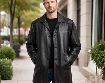 Denzel Washington Inspired Black Leather Jacket: Classic Men's Genuine Leather Coat