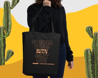 Bolso de lona de algodón orgánico – Cita de la Madre Teresa
