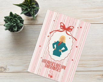 Tarjeta de Galentine inspirada en Leslie Knope - Úteros antes que tíos / Tarjeta divertida de Parks and Rec