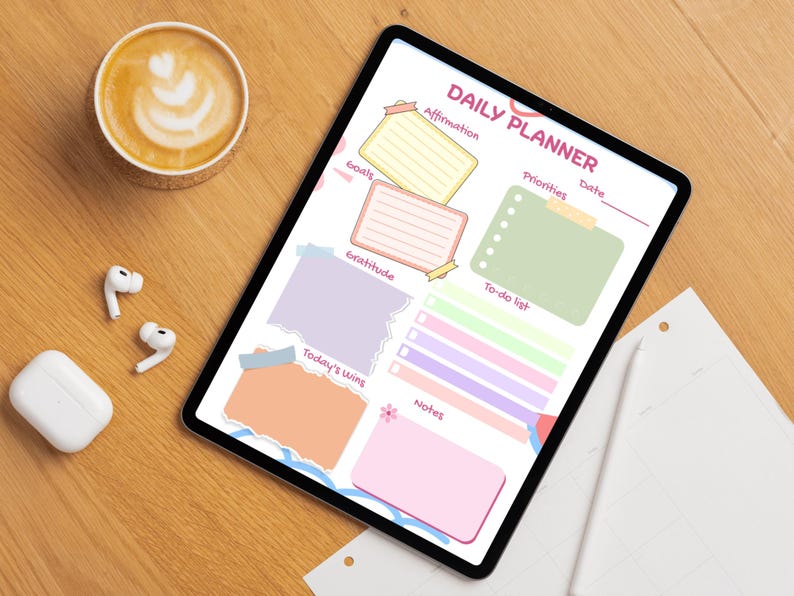 Printable Daily Planner, Simple Undated Planner 2026, Instant Download ...