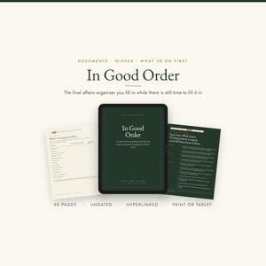 Printable Final Affairs Organizer | End of Life Planner Binder | Estate Documents, Funeral Wishes, Executor Checklist | 50 Pages