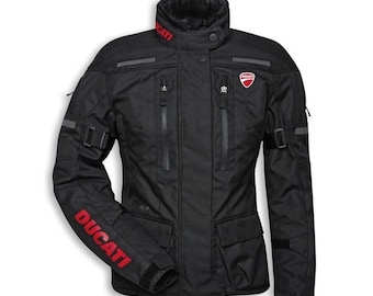 Ducati Tour C4 Jacket – For Women – Waterproof Cordura, CE Armored, Black & Red