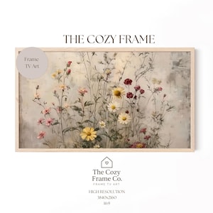 Wildflower Meadow Frame Tv Download | Painterly Floral Samsung Frame Art, Screen Saver.