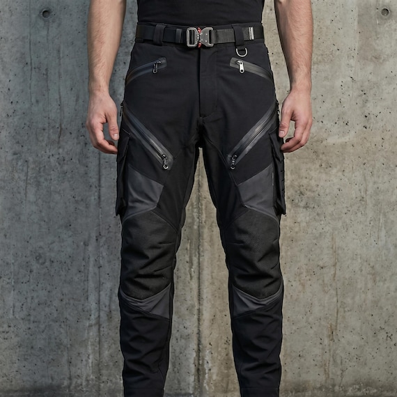 Cyberpunk Techwear Cargo Pants Men | Tactical Waterproof Utility Trousers | Darkwear Urban Streetwear | Multi-Pocket Harness Gorpcore