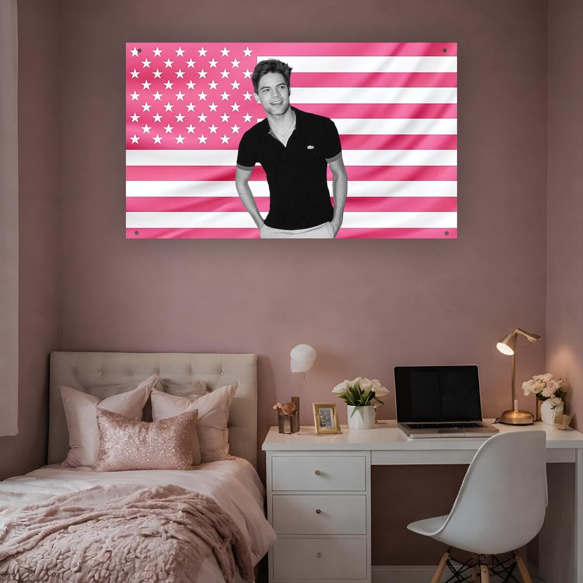 Jeremy Gift Jeremy Jordan Flag, Broadway Star Wall Flag, Pink American Flag ...