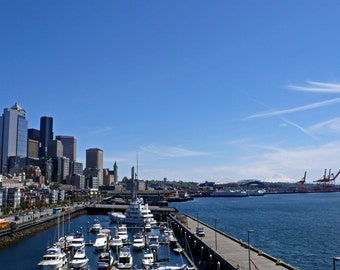 Seattle Skyline with Mt. Rainier Photograph 8x10