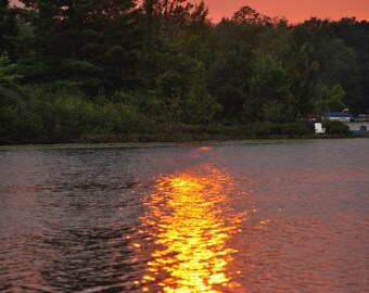 Green Bay Lake Red Sunset