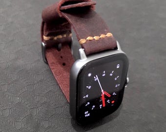 Uhrenarmband aus echtem Vollrindleder – Handgenähtes Echt-Leder-Band – verschiedene Größen & Farben – handgefertigt