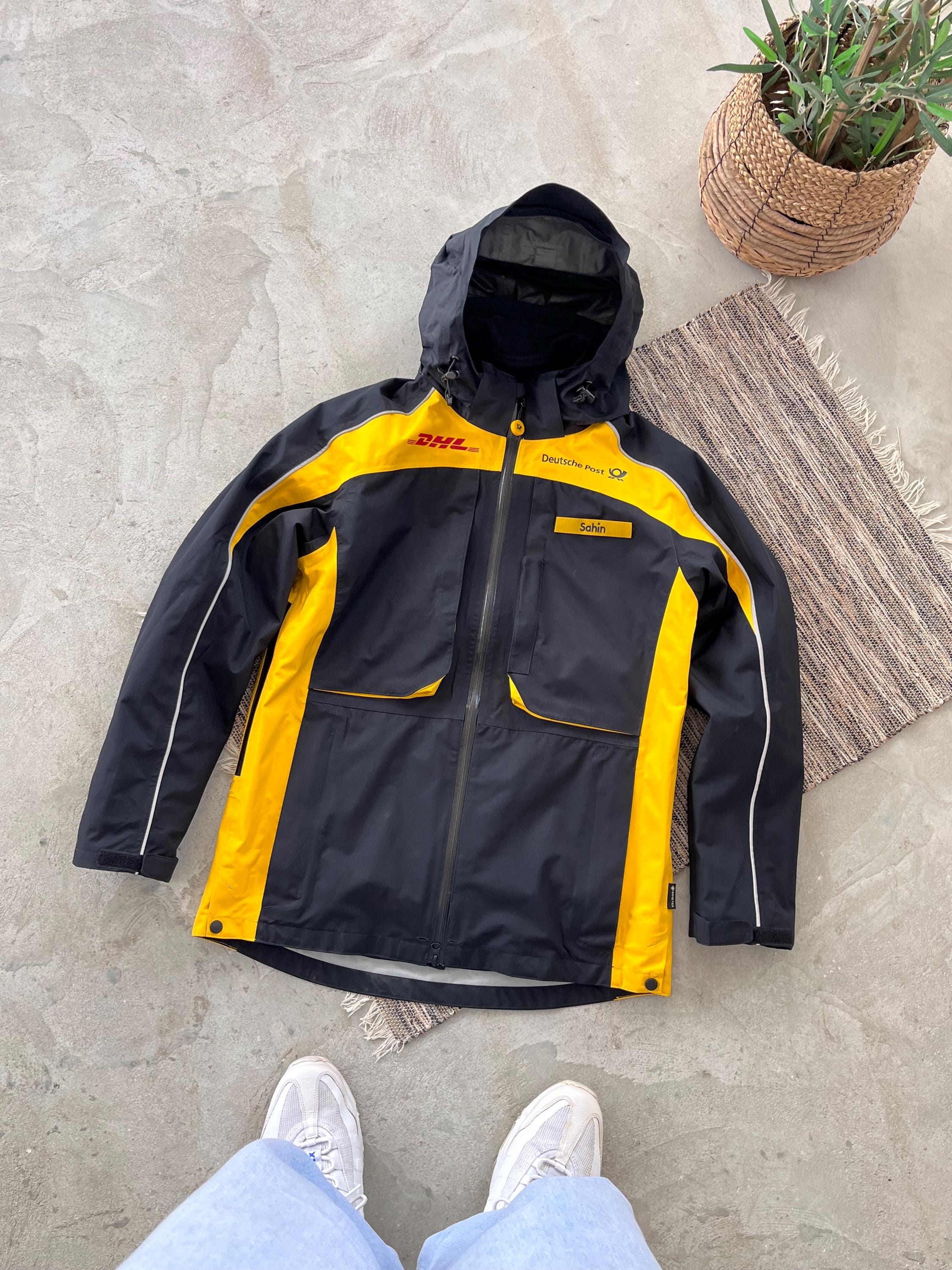 Rare DHL Goretex Jacket Yellow Workwear Waterproof Y2K 2 in 1