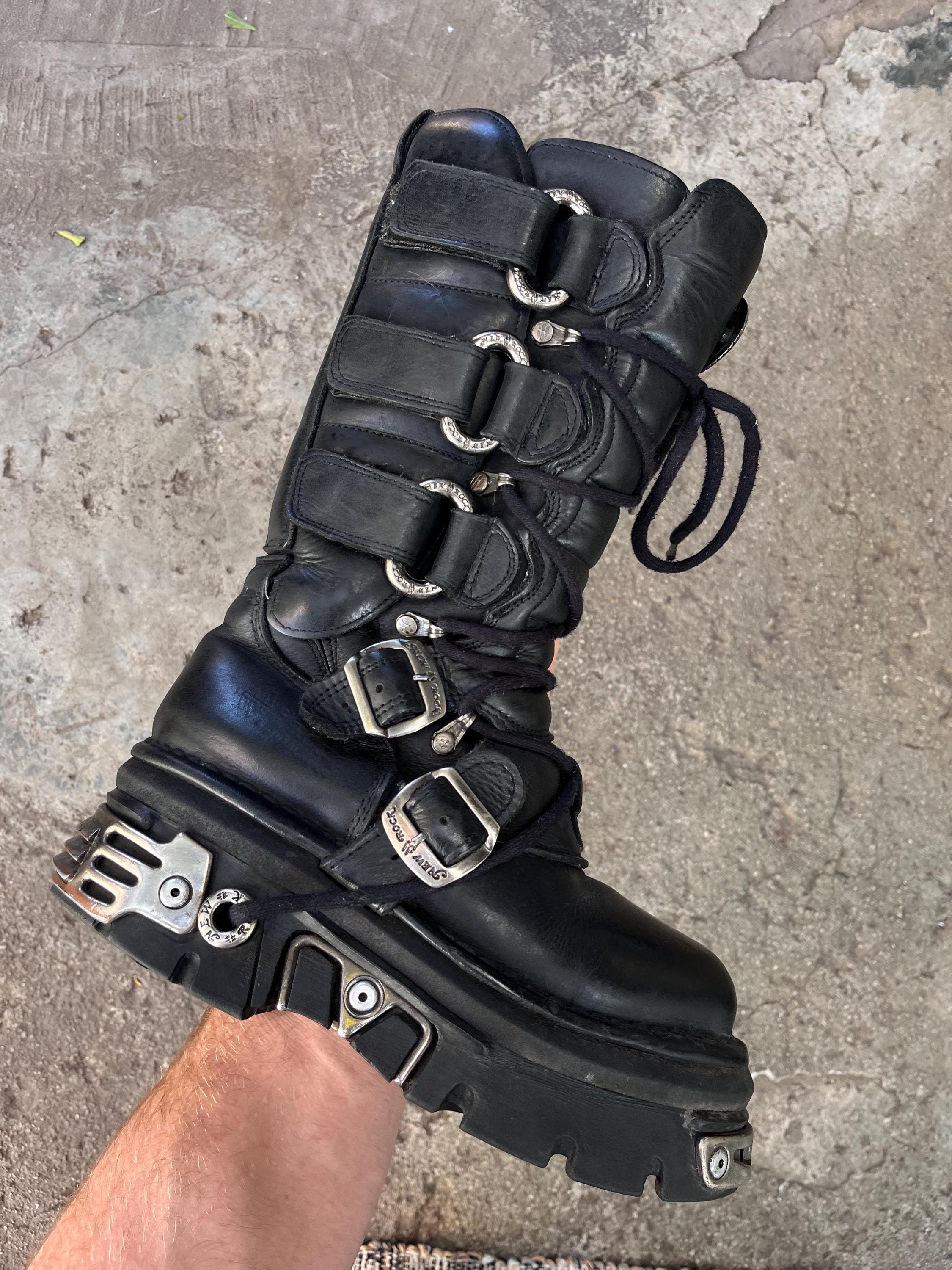 靴 NewRock leather boots grunge size 38 y2k New Rock Women Boots - Etsy
