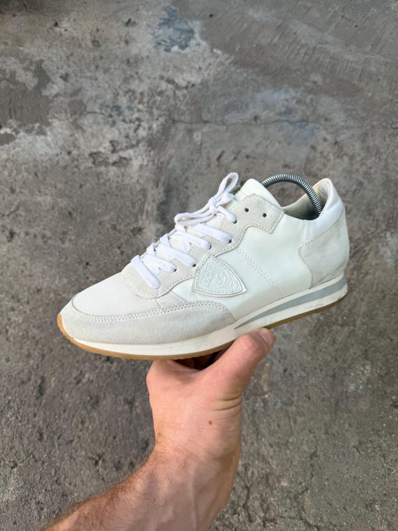 Philippe Model White Leather Suede Sneakers Distressed 40 Avantgarde Y2K