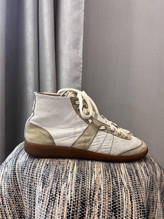 Vintage Clozed White Leather BW Sport Army style High Sneakers Avantgarde Y2K