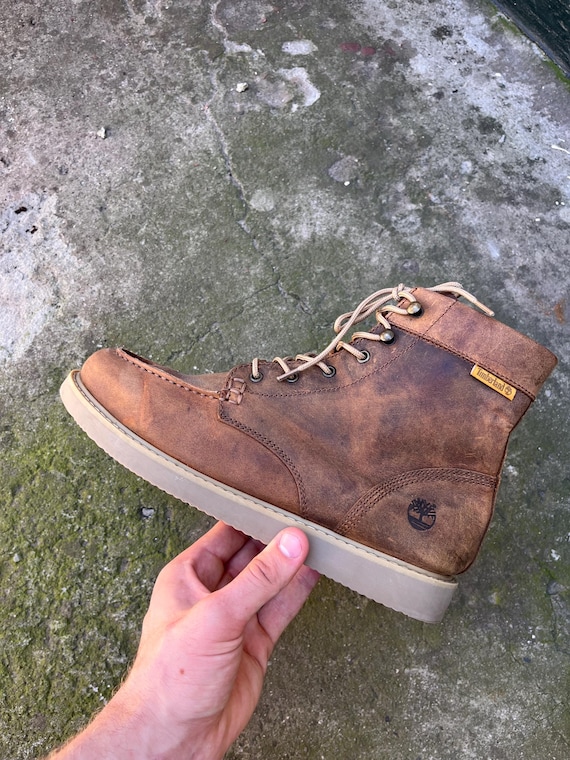 Vintage Timberland Moc Toe Leather Boots – Red Wing Style Combat Biker US9.5
