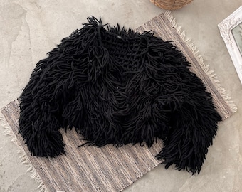 Cárdigan cruzado Nasty Gal AvantGarde, suéter corto de punto gótico punk estilo Y2K, vintage.