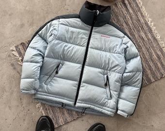 90s Vintage Mammut Blue Navy Outdoor Gorpcore Y2K Long Down Jacket