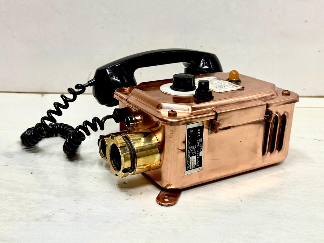 Vintage Copper Wall Phone | Retro Ship Control Room Telephone ...
