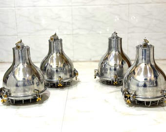 4 sztuki żeglarskich aluminiowych lamp sufitowych, przemysłowych lamp wiszących do domu, kawiarni, restauracji