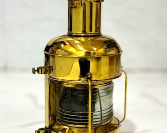 Rare Japanese Marine Lantern | Brass Masthead Oil Lamp | Vintage Ship Light 1982