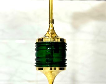 Elegant Green Glass Hanging Lamp Brass Pendant Light Fixture Modern Vintage Home Lighting Decor