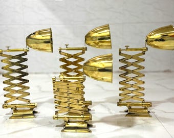 Conjunto de 4 luminárias de parede industriais em latão com braço articulado extensível, para sala de estar e quarto.