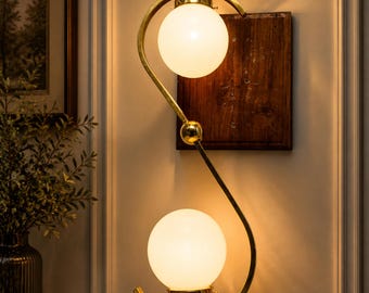 Lampade a sospensione Art Déco, 10 pezzi, lampadario dorato, lampade a sospensione moderne a globo