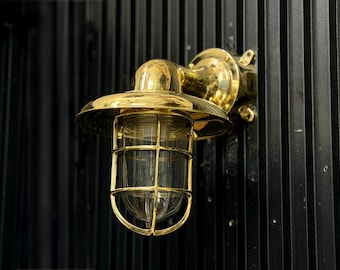 Solid Brass Nautical Wall Light Marine Ship Bulkhead Lamp Vintage Maritime Porch Lighting Fixture